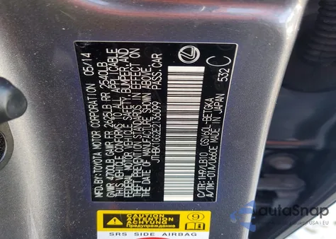 2014 Lexus Es 350 z USA, uszkodzony, nr VIN JTHBK1GG2E2136099